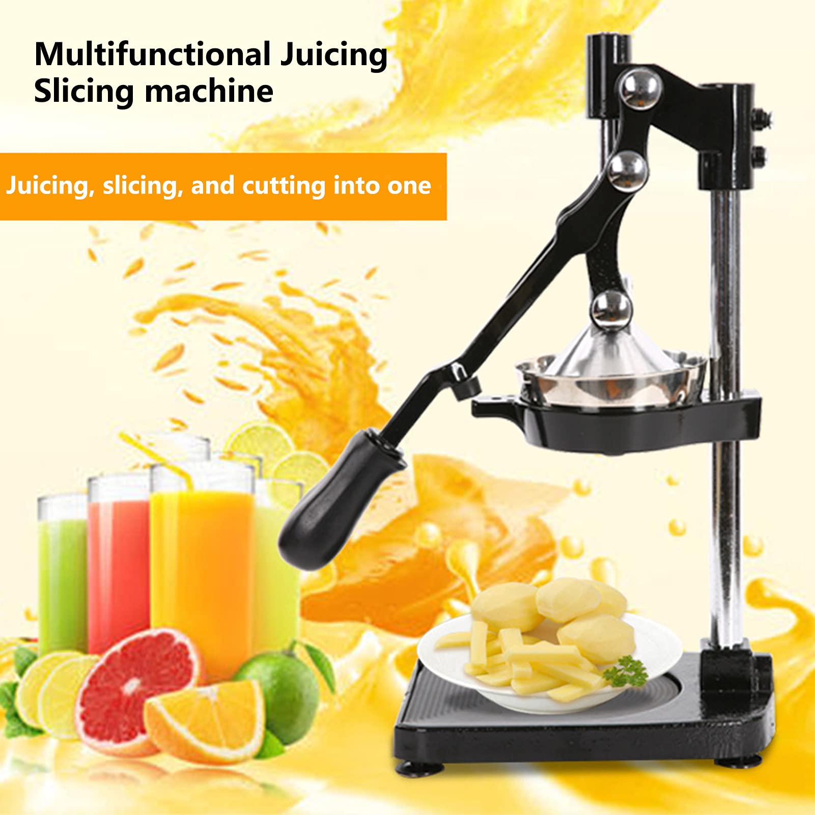 FLEXMAN Máquina Exprimidora Manual, Exprimidor Manual Multifuncional Acero Inoxidable, Exprimidor Manual Cítricos, Exprimidor Naranjas para Exprimir Naranjas, Limones, Limas