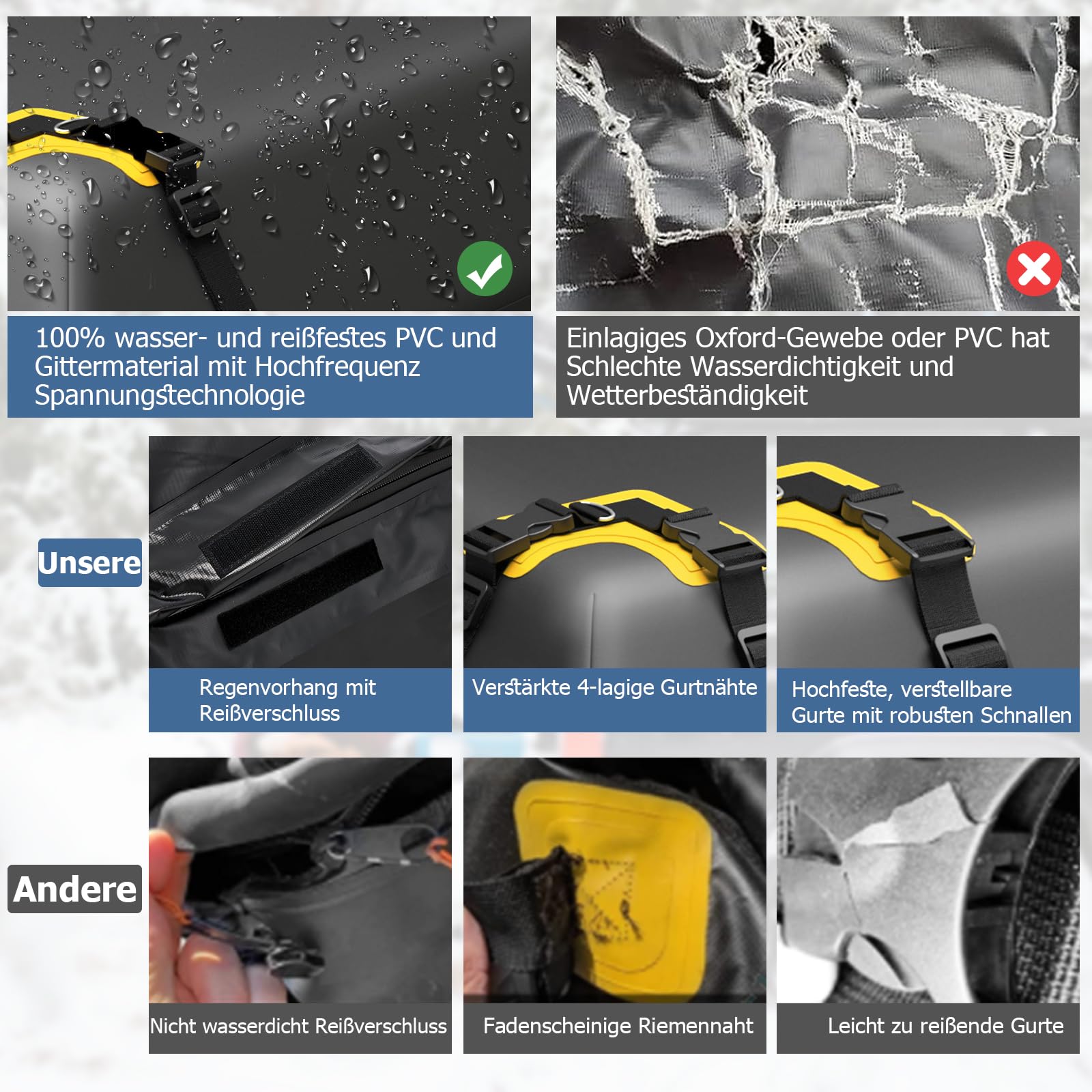 GOPLUS Cofre de techo para coche de 400 L, impermeable, para coche con/sin portaequipajes, con alfombrilla antideslizante y 6 ganchos para puerta, caja de almacenamiento para viajes y transporte de