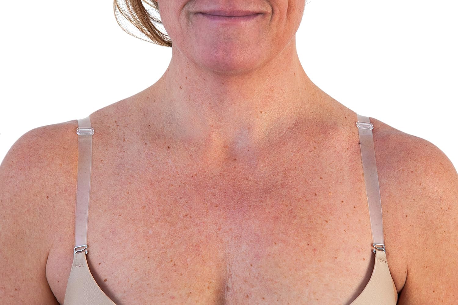 CURATED CART Clear Bra Straps, 2cm Wide Adjustable Transparent Shoulder Straps, Skin-Friendly Silicone with Silver-Plated Hooks - Image 4 thumbnail