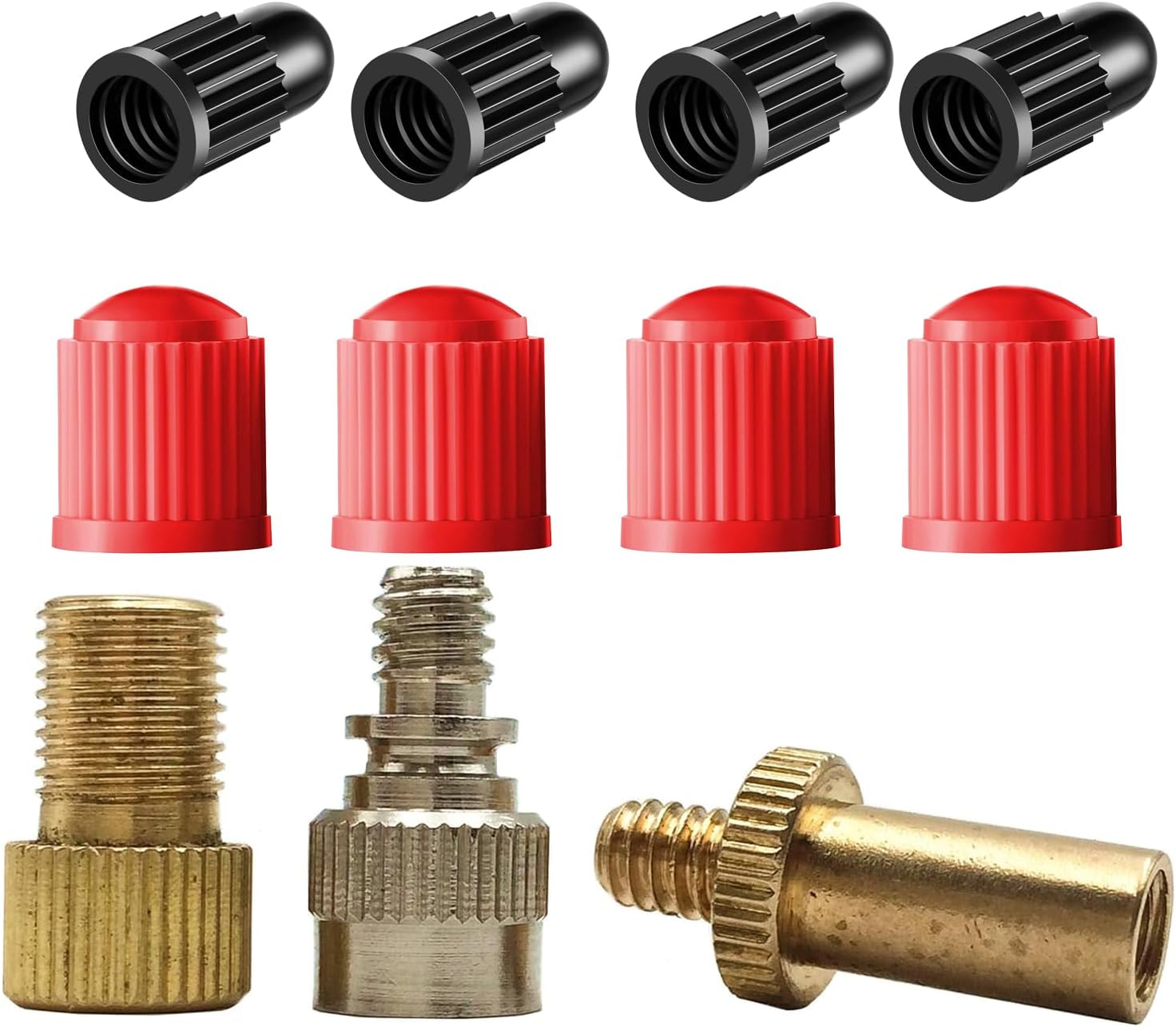 Bike Inflate Valve Conversion Adapter Set, Convert Presta