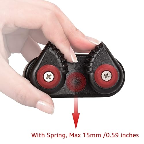 Miniatura 5 de Taco de leva con rodamiento de bolas, de entrada rápida, para tamaños de línea de hasta 58 pulgadas, aluminio, velero kayak