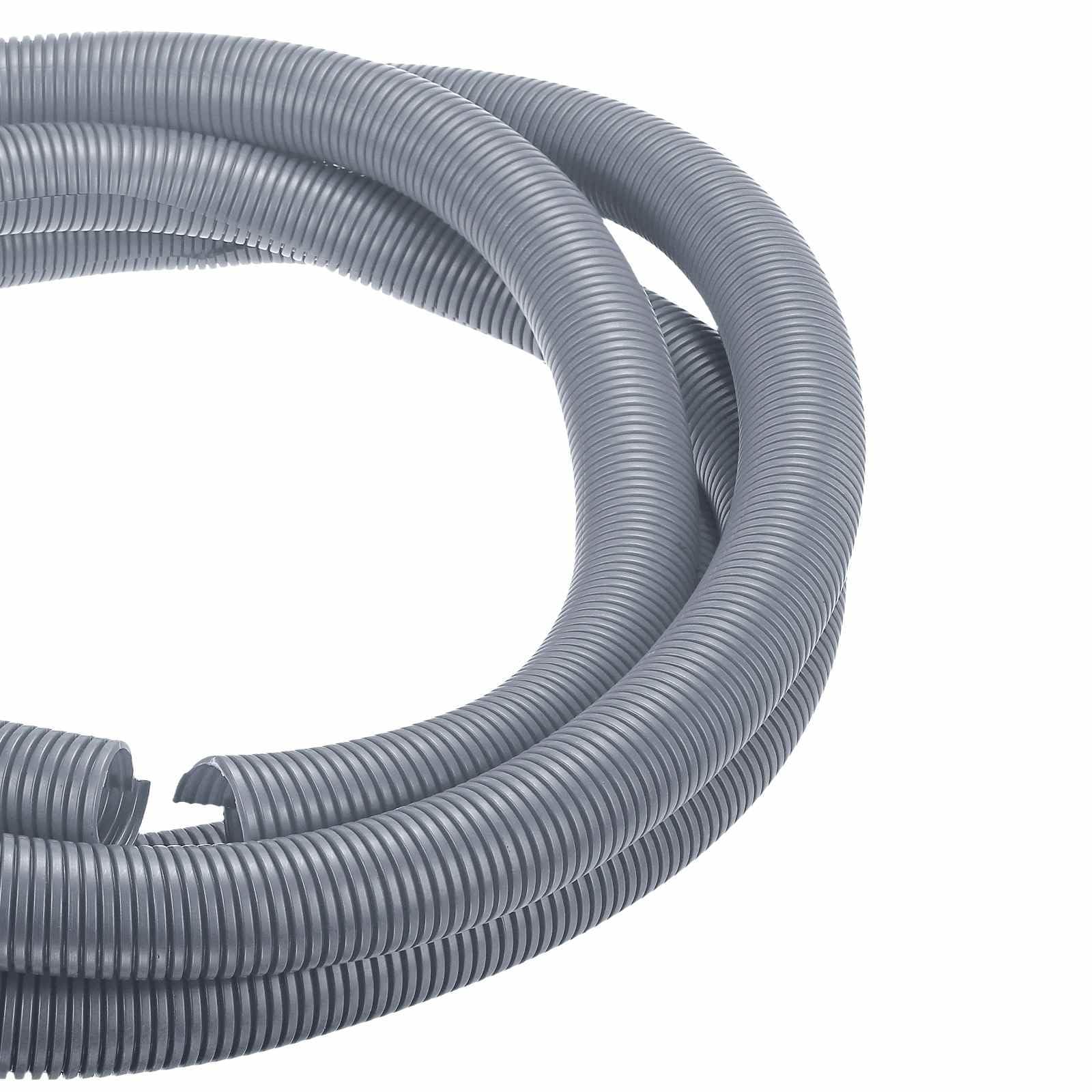 DMiotech 20ft Wire Loom Split Tubing 1 1/2 Inch, Cord Protectors from Pet Flexible Conduit Cable Management for Office Home Garden, Gray