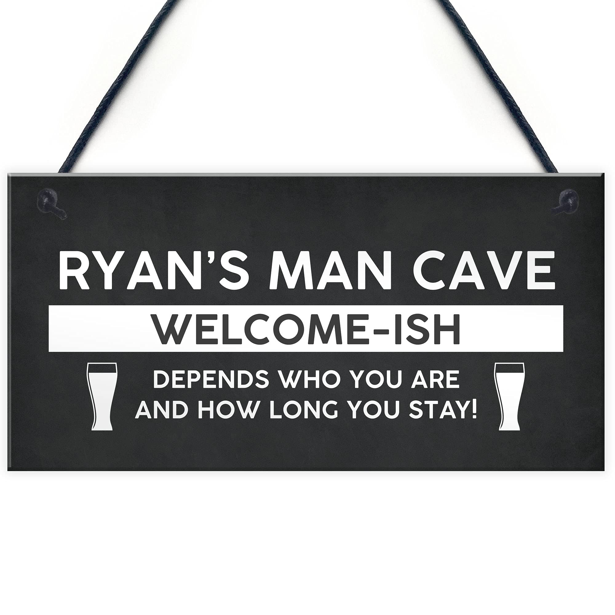 Funny Man Cave Sign Personalised Welcome Sign For Man Cave Gift For Him Dad
