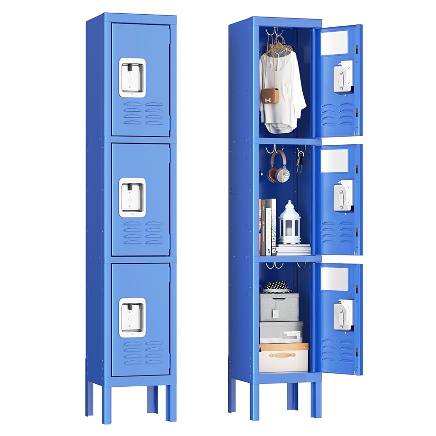 Amazon.co.jp: Pataku メタルロッカー 従業員用 3段収納ロッカー