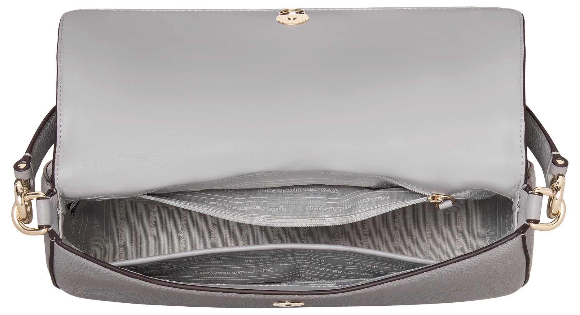 kate spade new york womens Hudson Pebbled Leather Flap Shoulder Bag