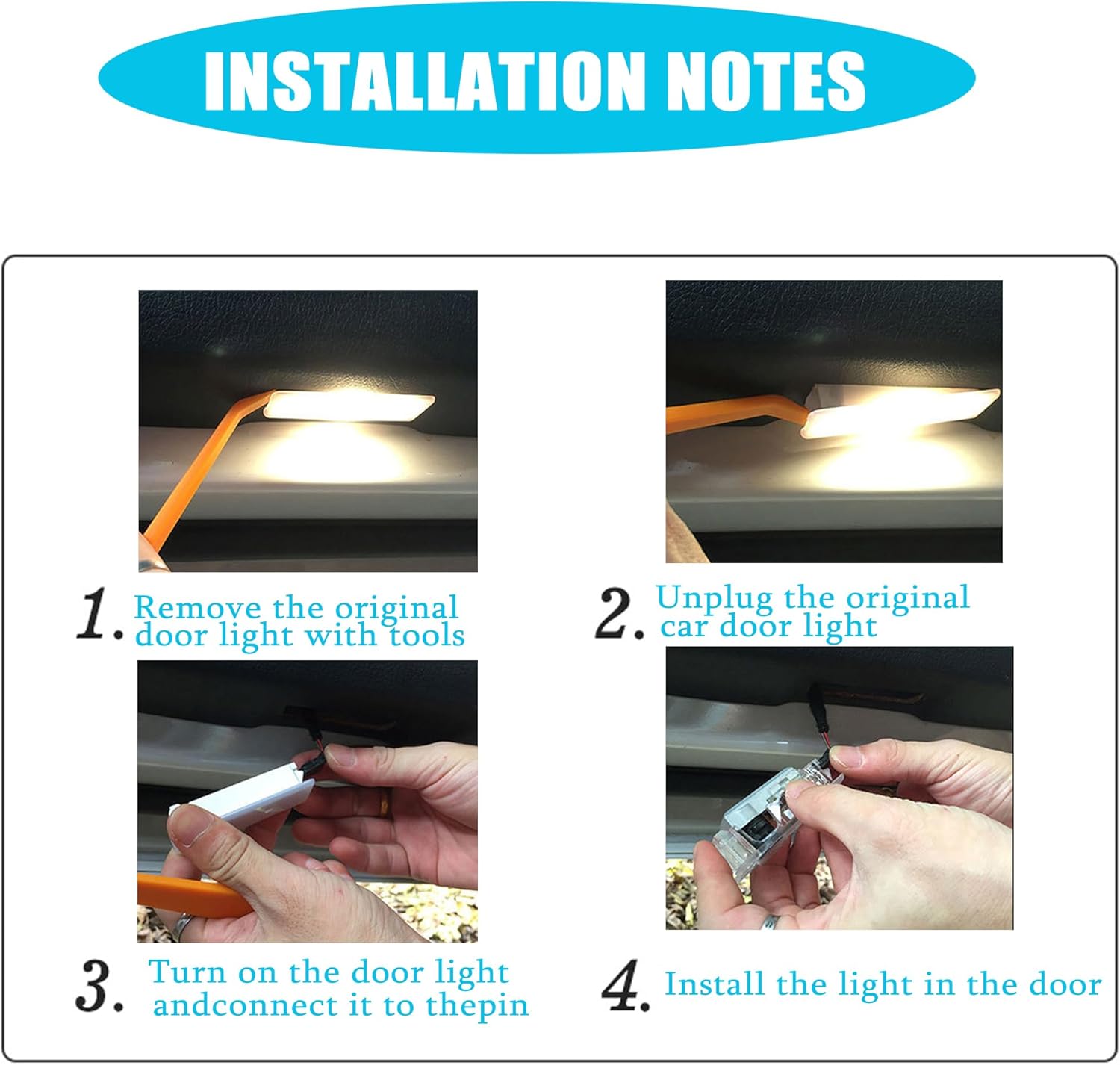Never Fade LED Car Door Light Door Light Logo Welcome Logo Lights Accessories Compatiblewith1/3/4/5/6/7/x1/x2/x3/x4/x5/x6/x7/M/328i/28i/530i/528i/e92(4PCS)