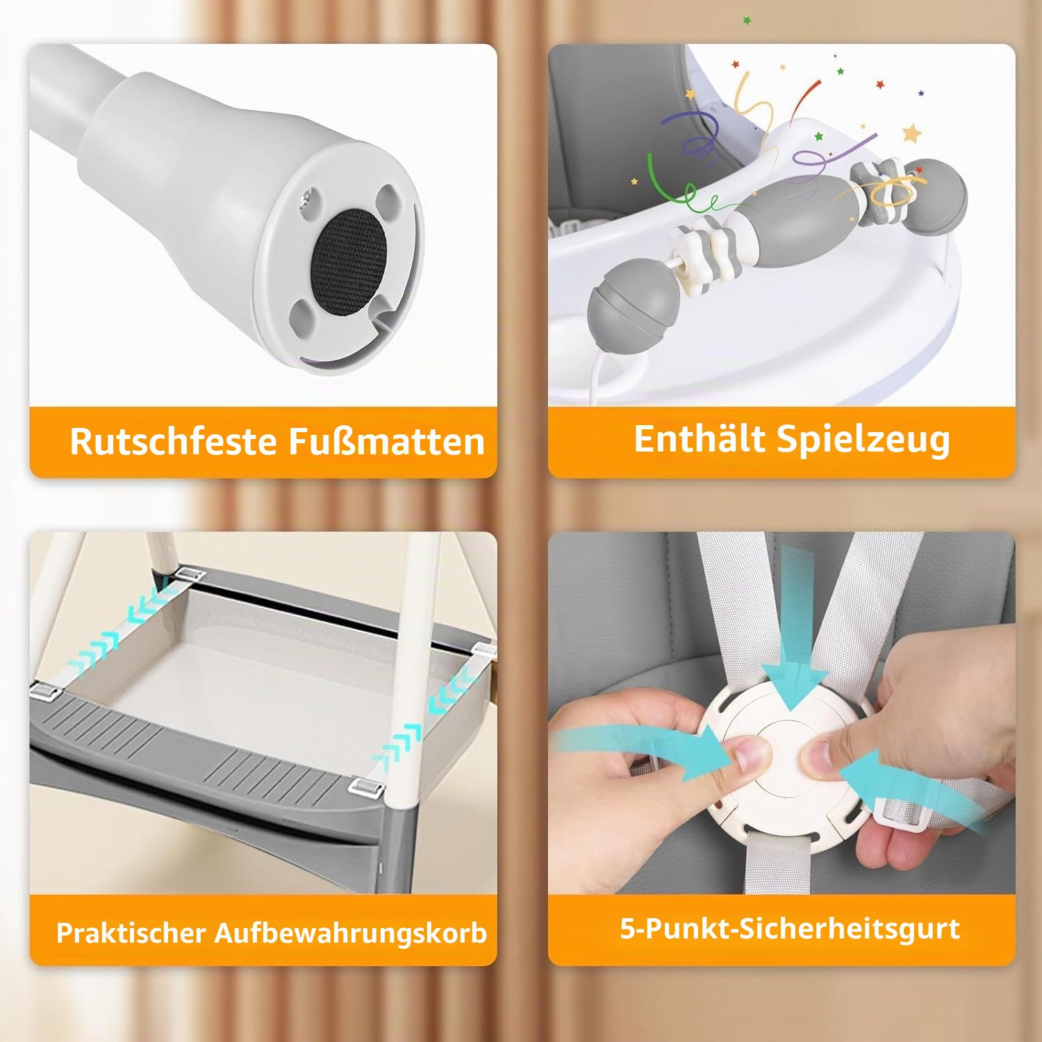 UBRAVOO 3-in-1 Babyhochstuhl, Kinderstuhl Klappbar Baby Hochstuhl ab 6 Monate, Umwandelbarer Ess- und Spielhochstuhl mit Doppellagigem Essteller und Spielzeugregal