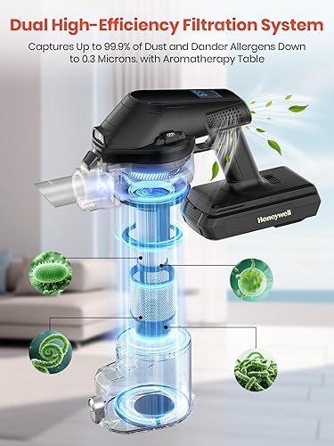 Miniatura 3 de Honeywell Aspiradora inalámbrica autolimpiante, aspiradora ligera 8 en 1 con tiempo de funcionamiento de 60 minutos, potente succión, aspiradora