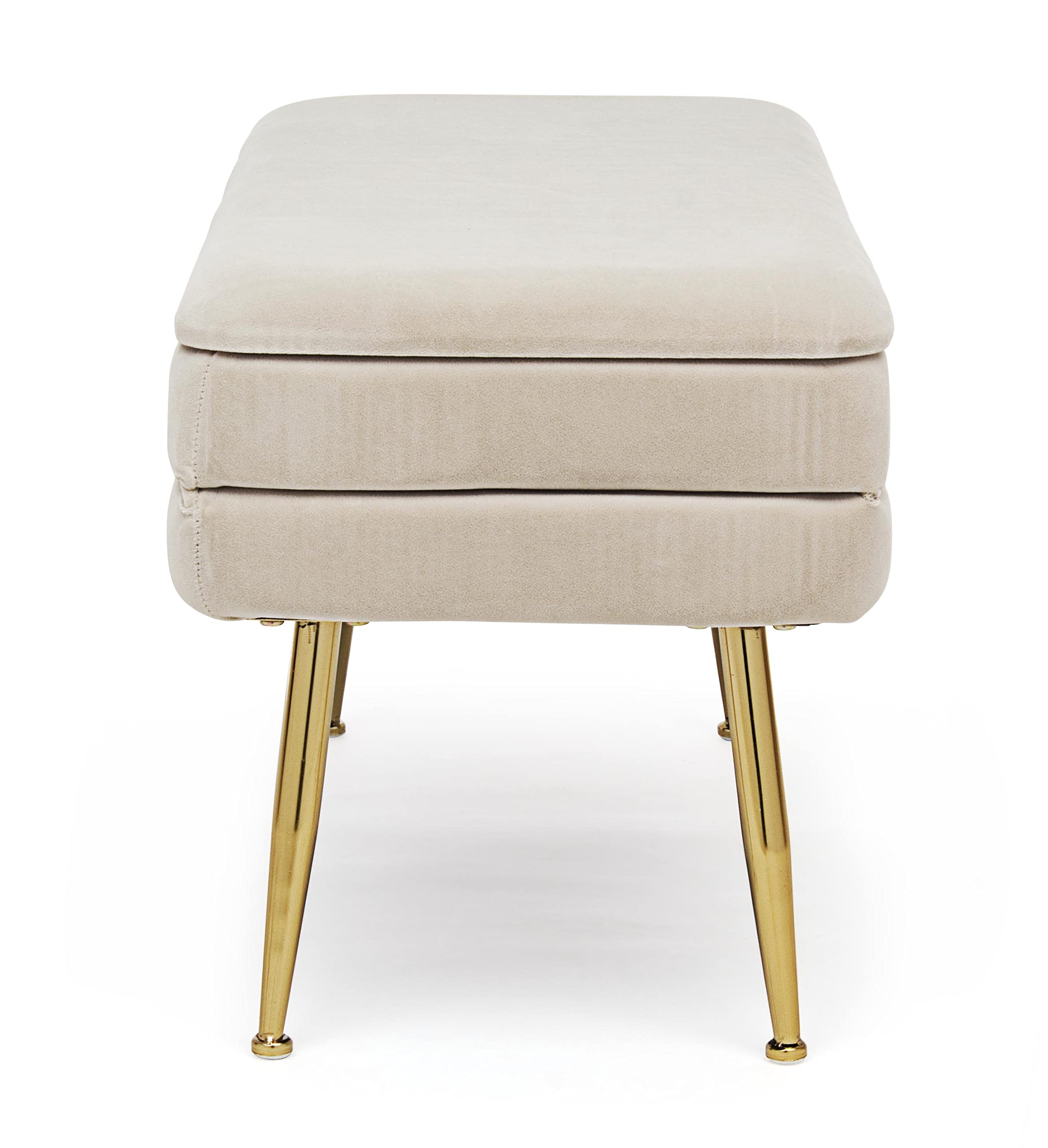 Fashion Commerce - Banco contenedor Pavlina, Beige, 80 x 38 x 42 cm