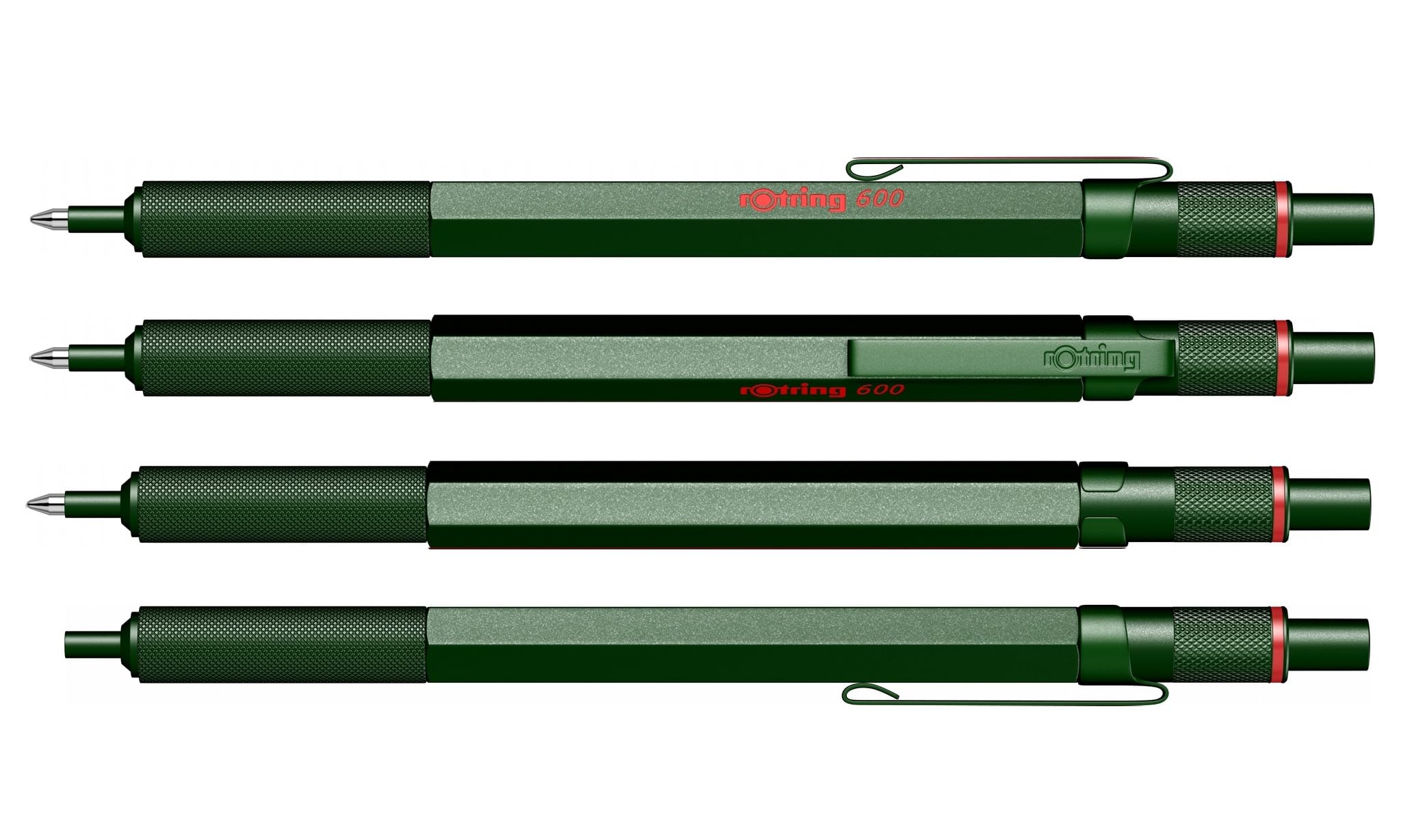 rOtring Set di 600 penne a sfera e portamine meccaniche con incisione, set di scrittura in metallo di alta qualità, regalo per ufficio, studio e tecnica (verde)