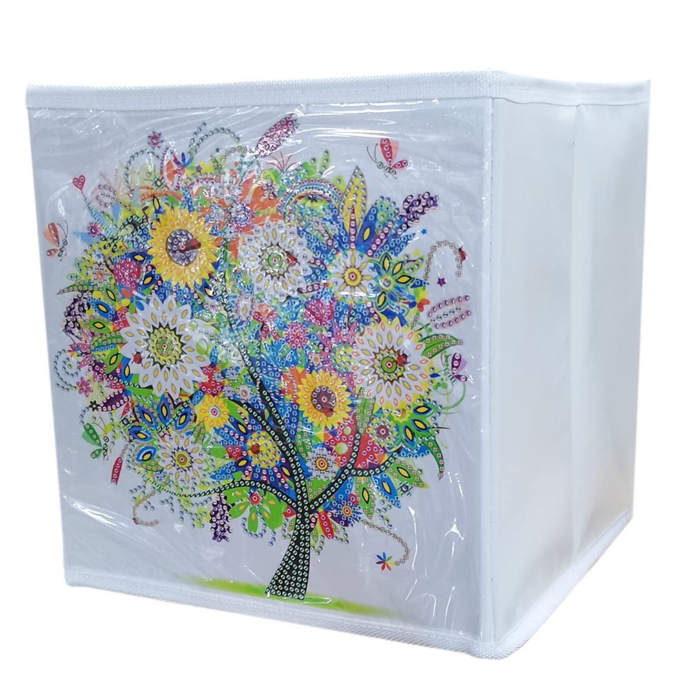 Photo 1 of 5D Diamond Painting Box Storage Containers Foldable Storage Toy Box Collapsible for Kids and Women Men (Tree)