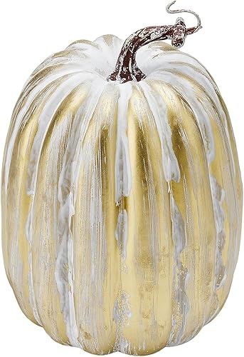 Miniatura 9 de Calabazas artificiales decorativas grandes de 8 pulgadas para decoración de Halloween, Acción de Gracias, cosecha de otoño (blanco, tamaño único)