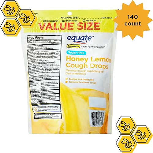Miniatura 4 de Gotas para la tos sin azúcar Miel Limón Equate 140 unidades (paquete de 01) Paquete de suplemento dietético incluye con adhesivo ME Gusta