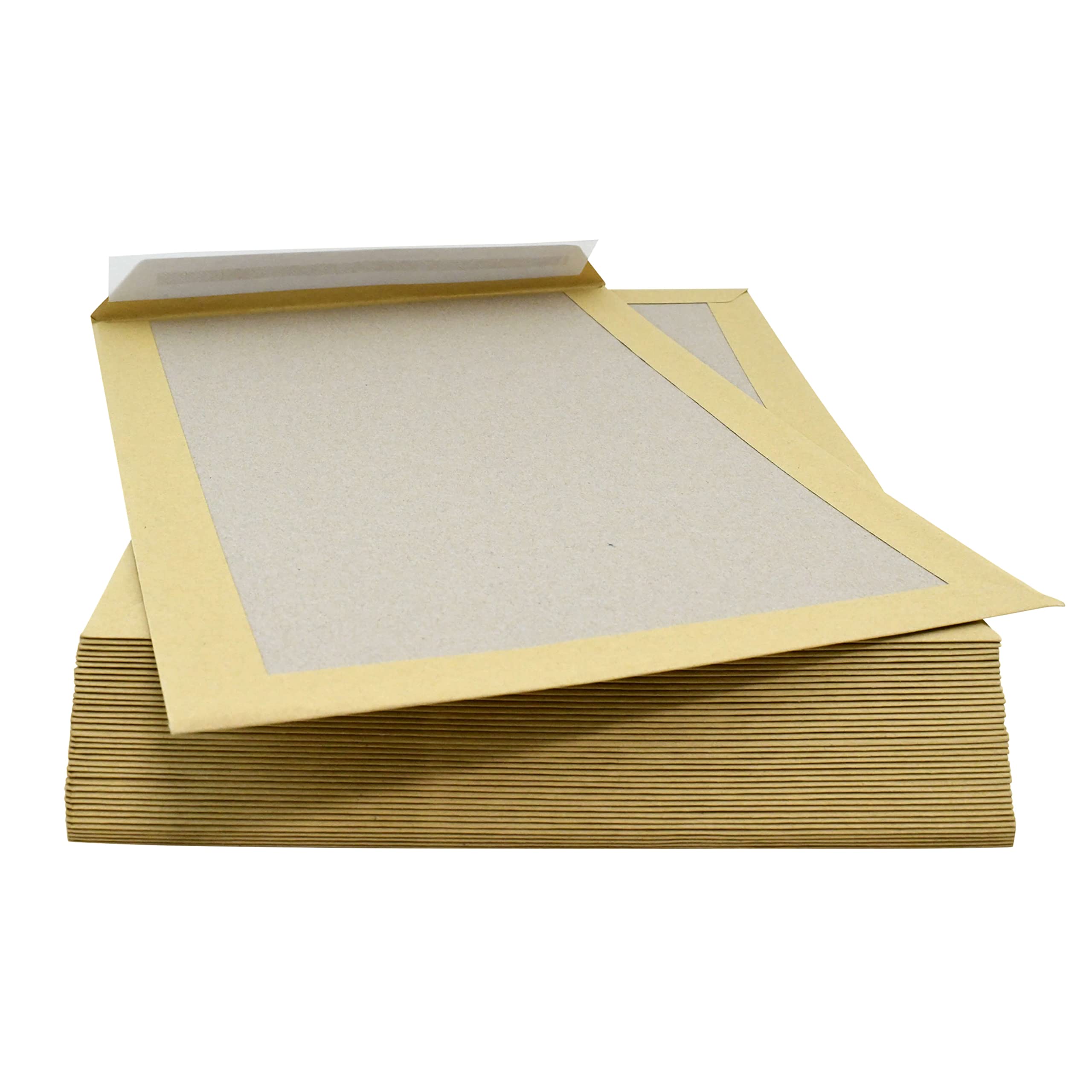 MASHPAPER Hochwertige Papprückwandtaschen Versandtaschen B4 250x353mm ohne Fenster braun mit Haftstreifen verstärkt mit Graupappe, 125 Stück