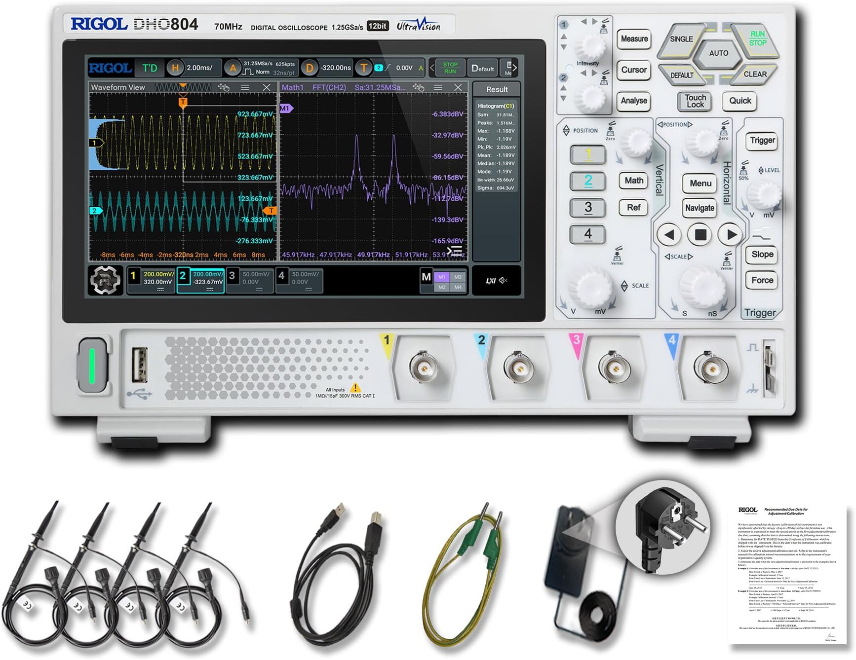 Rigol DHO804-70MHz 4 Channel Compact Oscilloscope