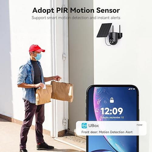 Miniatura 5 de Cámaras de seguridad inalámbricas para exteriores, visión nocturna a color 2K, cámara solar inalámbrica para exteriores para seguridad del hogar,