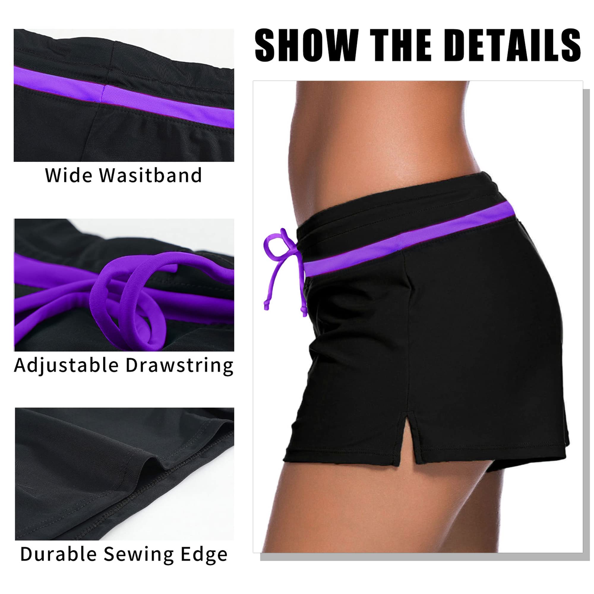 Pantaloncini da Bagno Donna Estate Protezione UV Pantaloncino da Nuoto Asciugatura Rapida Pantaloncini da Tavola Elegante Boyleg Style Pantaloncini da Spiaggia Donna Sportivo Costumi da Bagno