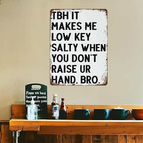 Miniatura 8 de Letrero de metal retro nostálgico de metal con cita para pared, sala de estar, baño, gimnasio, regalo para amigos, familia, dama, 12 x 16 pulgadas