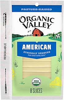 Organic Valley Premium Organic American Cheese Slices — Pasture Raised, No Added Hormones — 8 Slices (6 Oz)