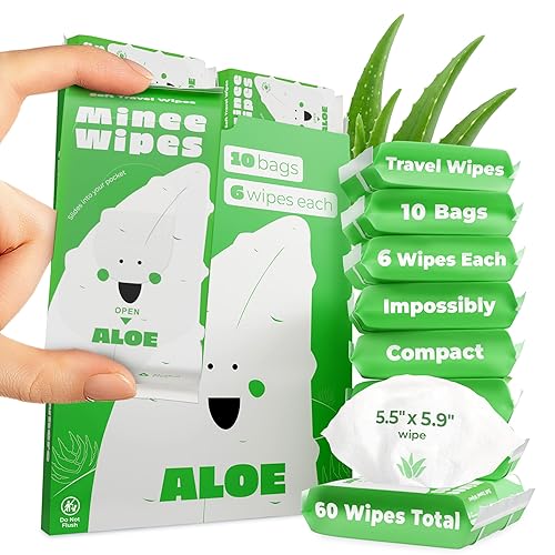 Toallitas de viaje Impossibly Compact – 99.5% de agua – seguras para pieles sensibles e hipoalergénicas, resellables, gruesas y duraderas – para