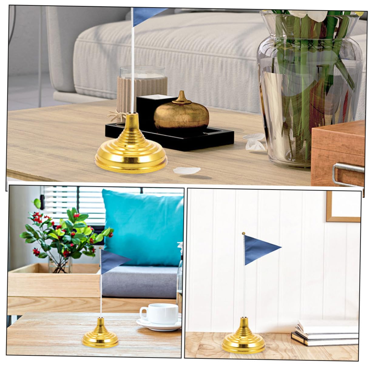 20 Pièces Mini Porte-Drapeau Rond Support De Bureau 2.17x2.17x1.38 Pouces Pour Petits Drapeaux De Table Décoration
