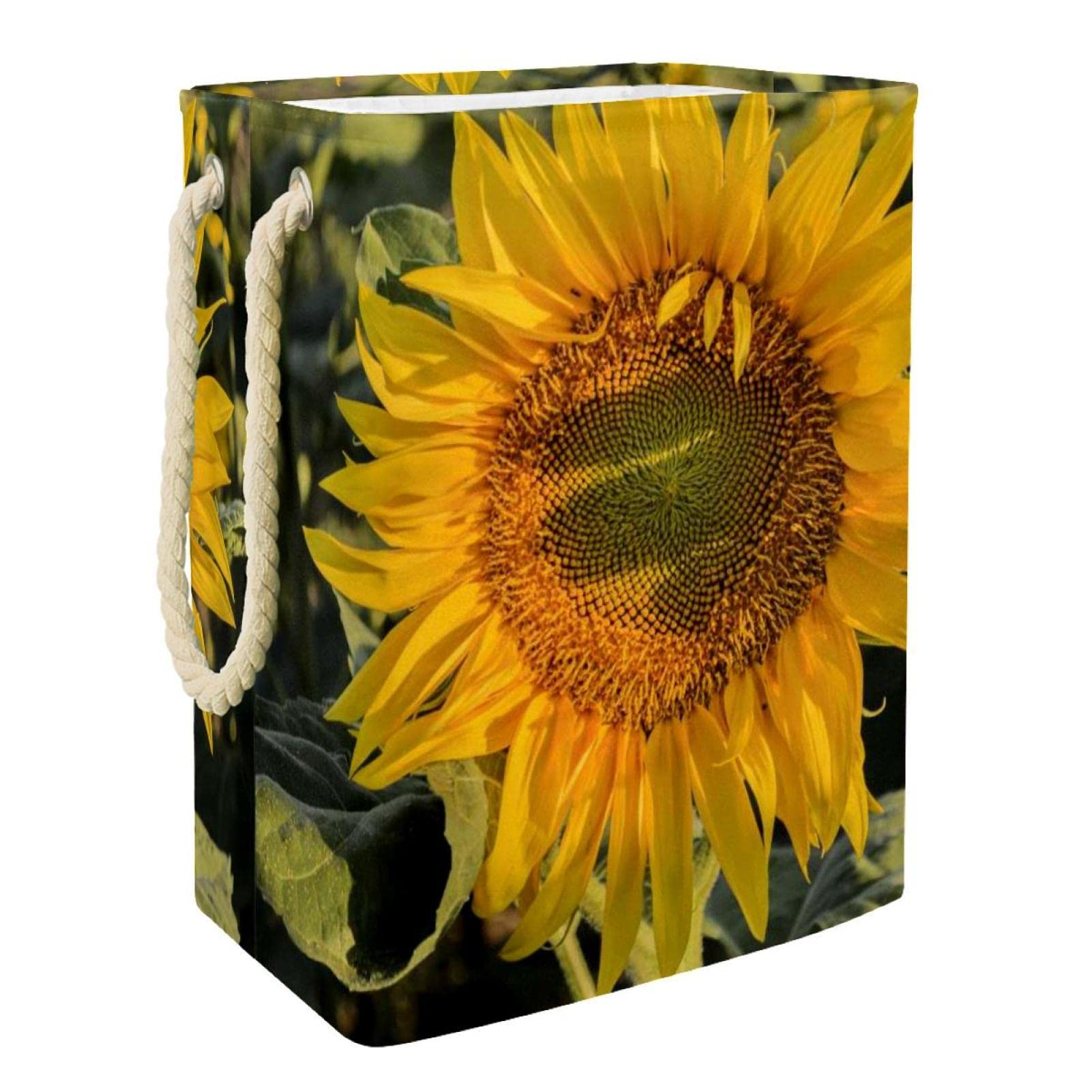 Panier à linge personnalisé tournesol pour ranger la salle de bain