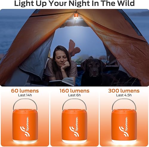 Miniatura 7 de Sportneer Bomba de aire pequeña y portátil con luz de campamento, ultra mini bomba de aire con batería de 1600 mAh recargable por USB para