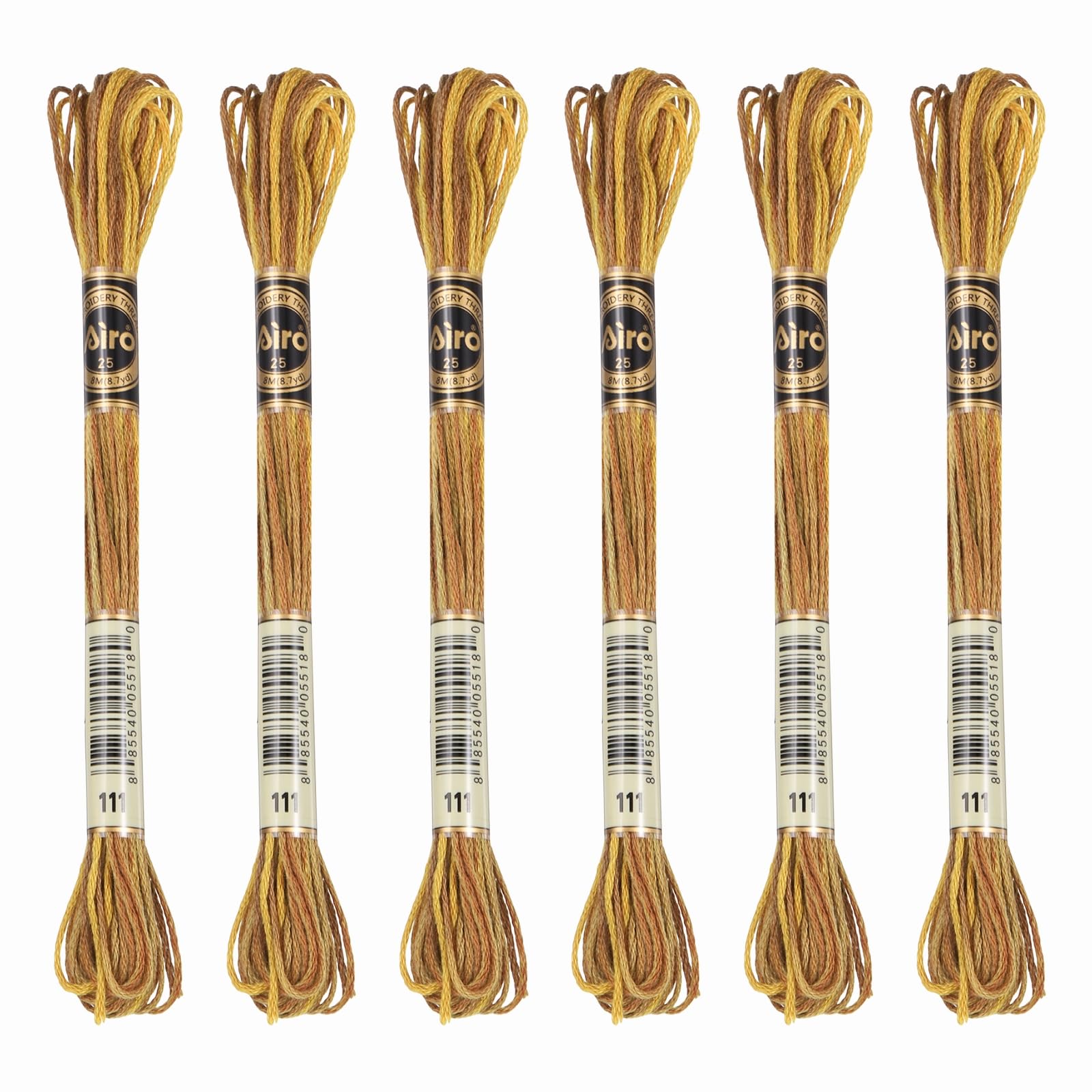 PATIKIL 6 Skeins Embroidery Floss, Polyester Embroidery Threads Bracelets String for Cross-Stitch Hand Embroidery, Gold Tone