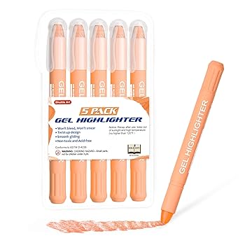 Amazon.co.jp: Shuttle Art 蛍光ペン オレンジ パステルカラー 5