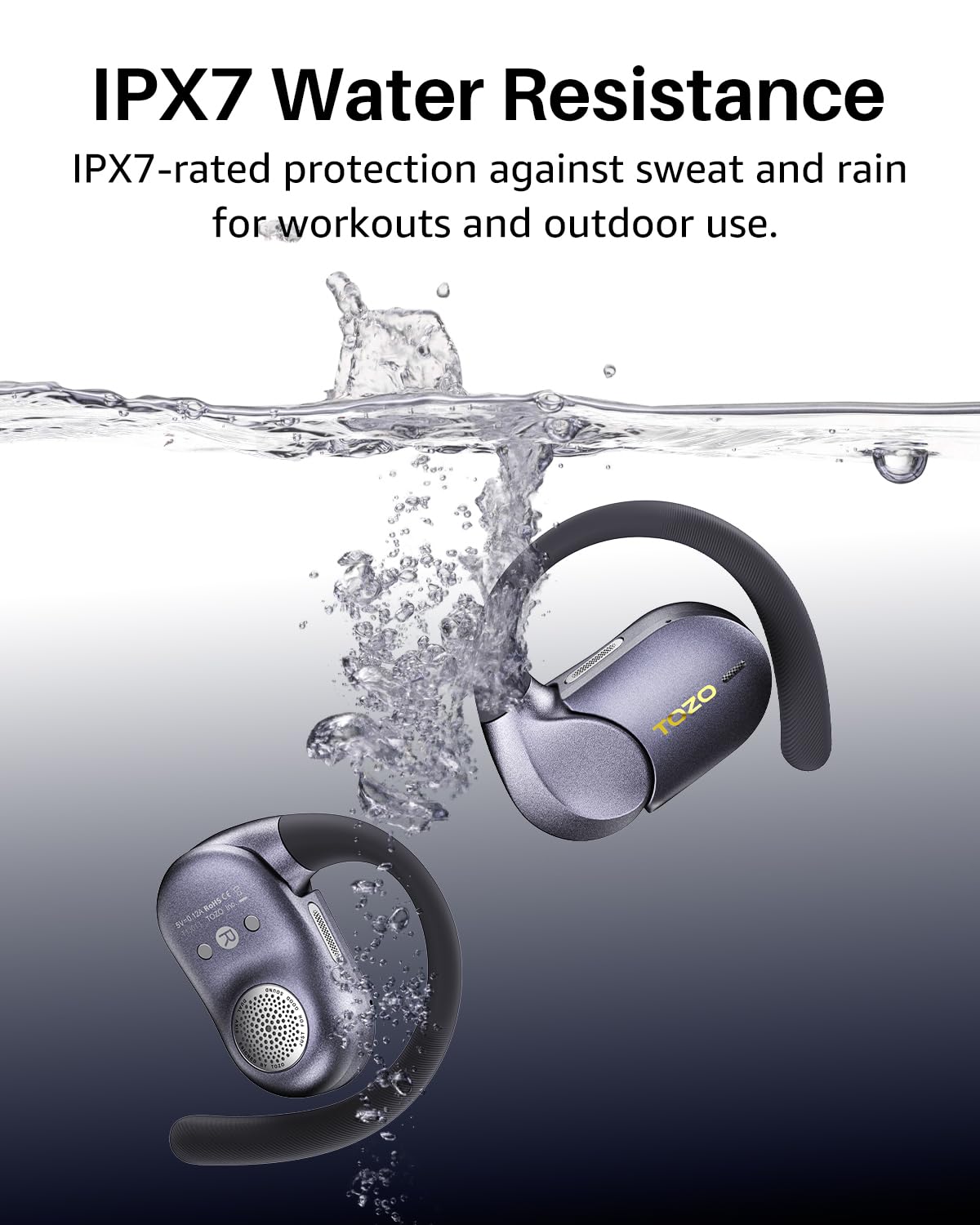 TOZO Open X2 Pro Open-Ear Kopfhörer, Smart Display, LDAC Hi-Res Audio, KI | 15,4-mm Treiber, Gyro Spatial Audio, Dual-Axis Open Fit Design, Bluetooth 6.0, KI-Übersetzung, 35 Std. Akku, IPX7