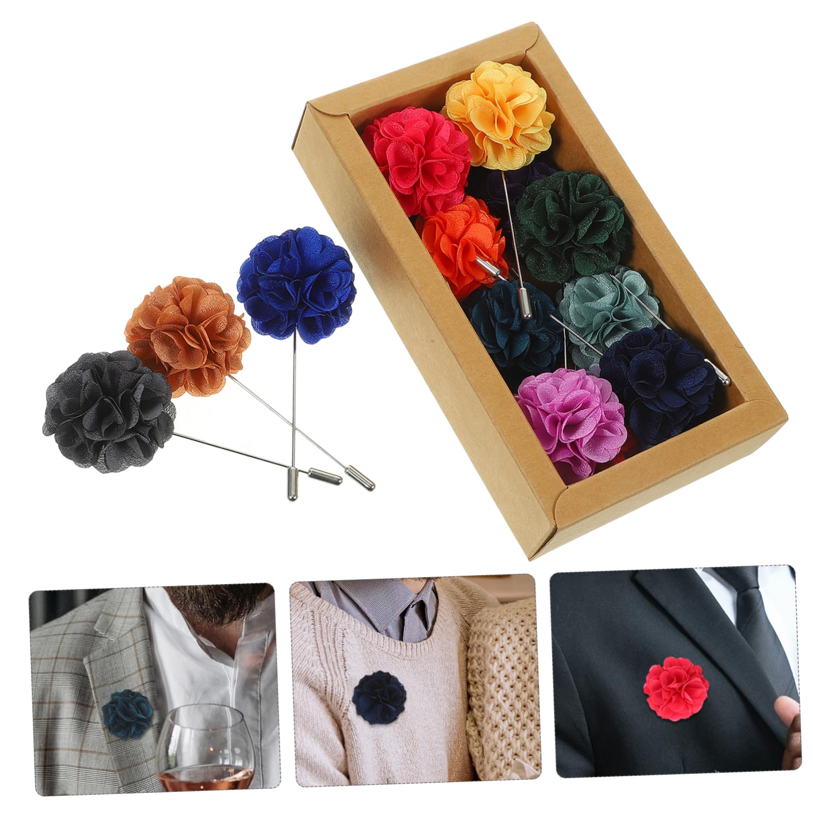 32stücke Herren Blumenbrosche Teiliges Elegante Anstecknadel Für Anzüge Hochwertige Stoffblumen Für Bankett Zeremonien Fotos Stilvolles Accessoire Für Männer