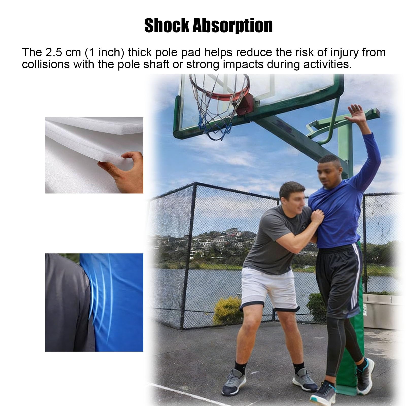 Funda protectora para poste de baloncesto resistente a la intemperie, color verde, para columna de garaje, manga para poste de baloncesto, equipo deportivo al aire libre, protección resistente