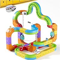 Oppvoci Electric Train Set with 3D Infinity Tracks - STEM Cube Track Toys, Gravity-Defying Motorized Train for Kids 3-8 (88PCS)