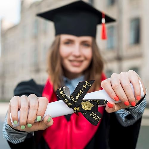 Miniatura 3 de Threetols 4 rollos de cintas de graduación de 20 yardas, grogrén de 38 pulgadas, blanco y negro, clásico, elegante, poliéster, ocasión de graduación