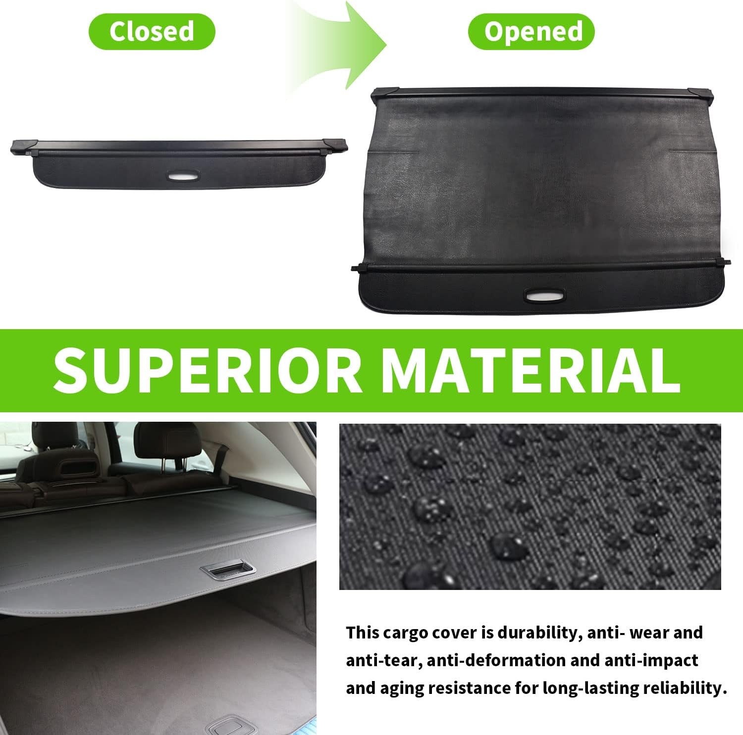Cargo Cover Fit for BMW X5 2019 2020 2021 2022 2023 2024 2025 2026 X5 Accessories Rear Trunk Cover Rear Trunk Security Cover Shielding Shade, Black