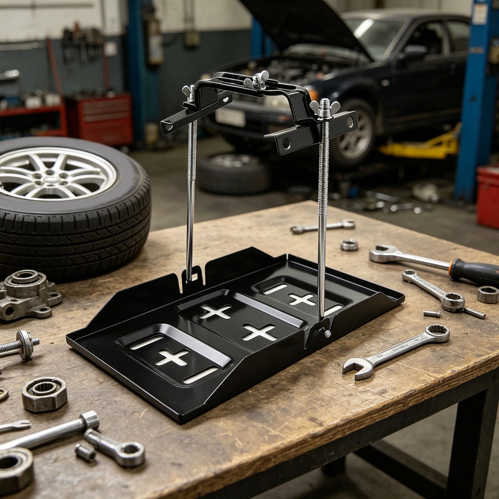 Morsetto per Batteria per Veicoli Extra Large, Cinturino in Metallo Regolabile, Installazione Semplice per Un ' Alimentazione automobilistica Stabile e, Potente Proprietario della Batteria