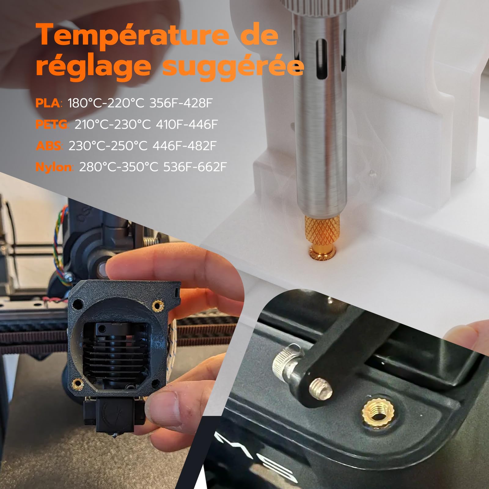 Kit d'outils d'insertion thermique, écrous en laiton, impression 3D, 60 W, fer à souder numérique, 380 pièces, inserts filetés M2-M8
