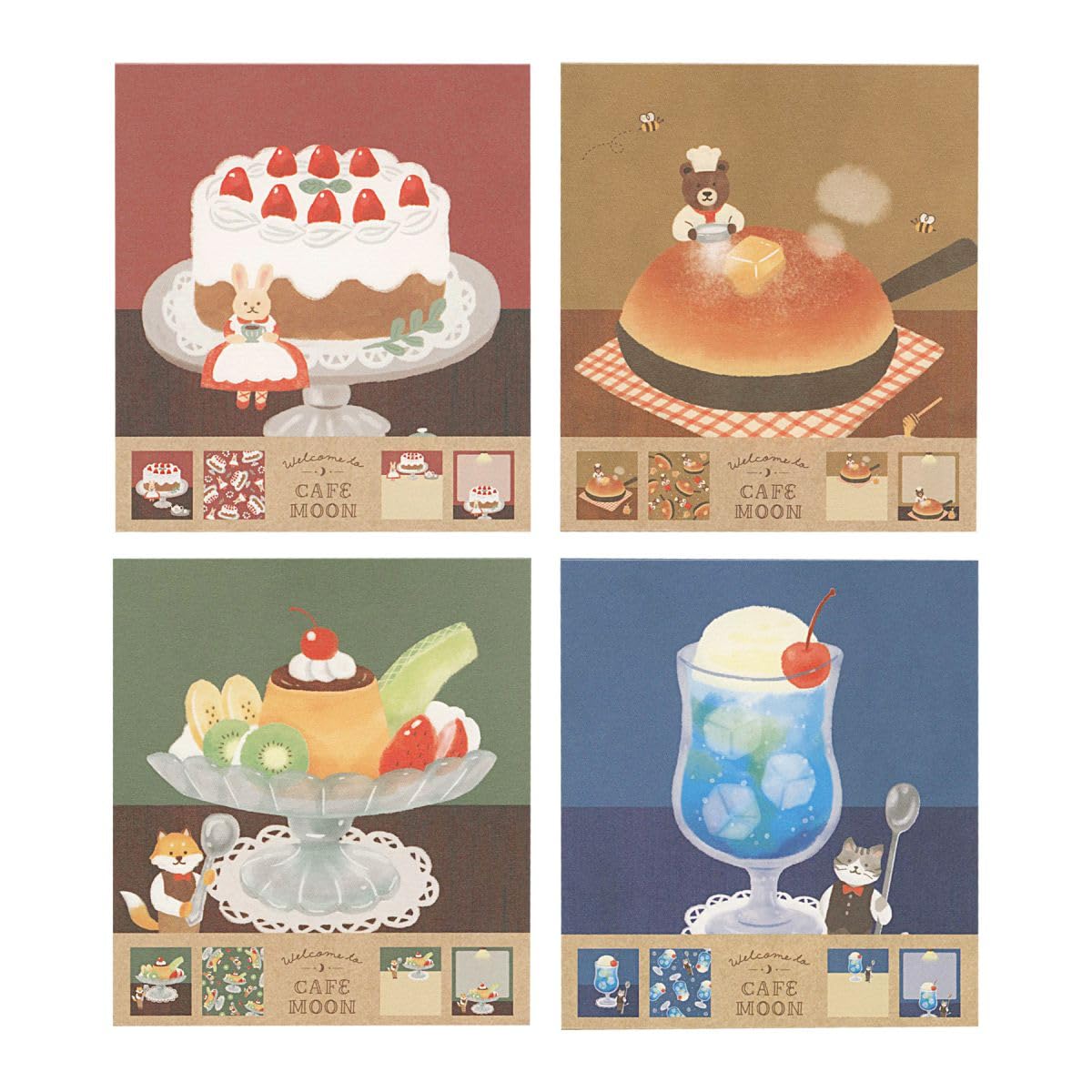 ARomantic✖️Tasty cafe メモ帳　まとめ売り Amazon.co.jp: カフェムーン メモパッド【パンケーキ】メモ メモ