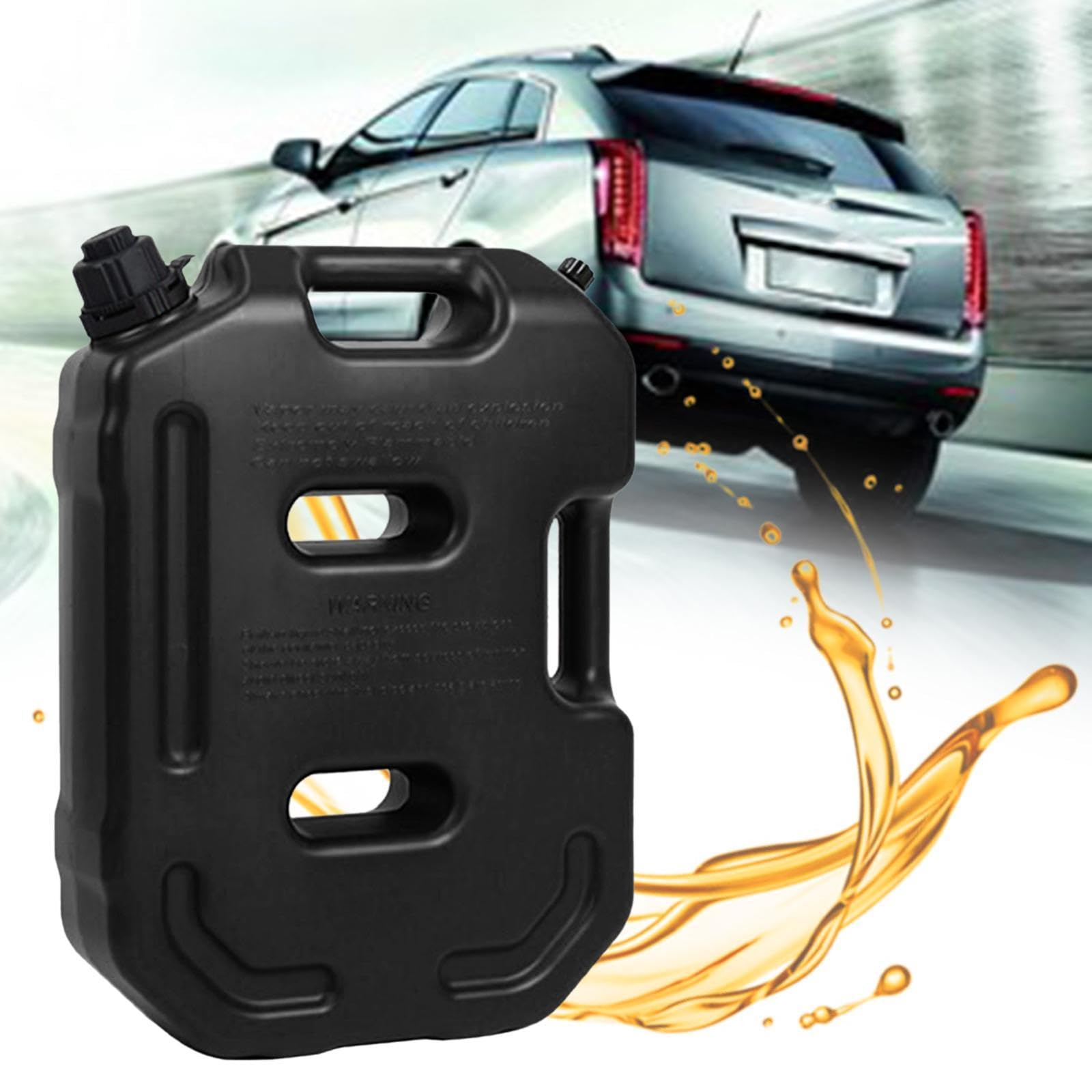 Depósito de Combustible Recipiente para Gas Vehículo Tanque de Contenedor Almacenamiento Líquido en PETG Resistente Adecuado P, Negro