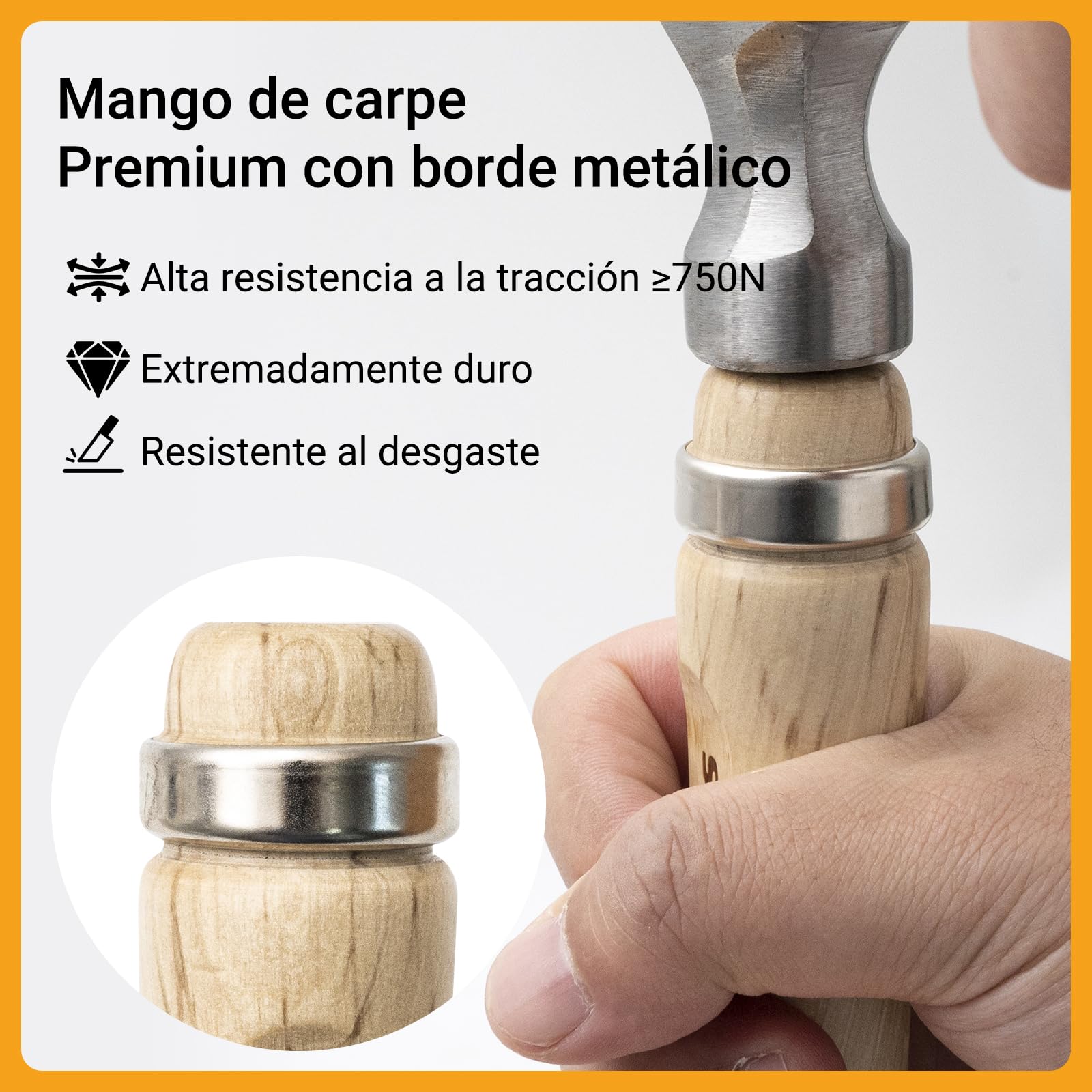 Juego de 6 Cinceles para Madera, Formones para Madera con piedra de afilar, dureza hasta HRC 63
