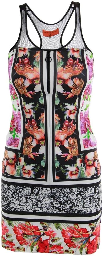 Womens Floral Print Racerback Dress Swim Cover-Up Multi S
