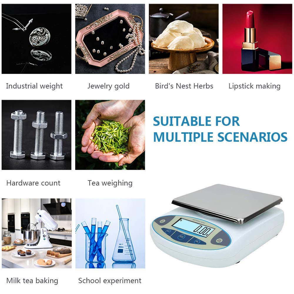 Bilance da Cucina Bilancia Digitale Precisione 0,01 Grammi Bilancia di Precisione da Laboratorio da Cucina Bilancia Analitica Precisione 0,01 G Bilancia Elettronica Bilan,5000g/0.01g