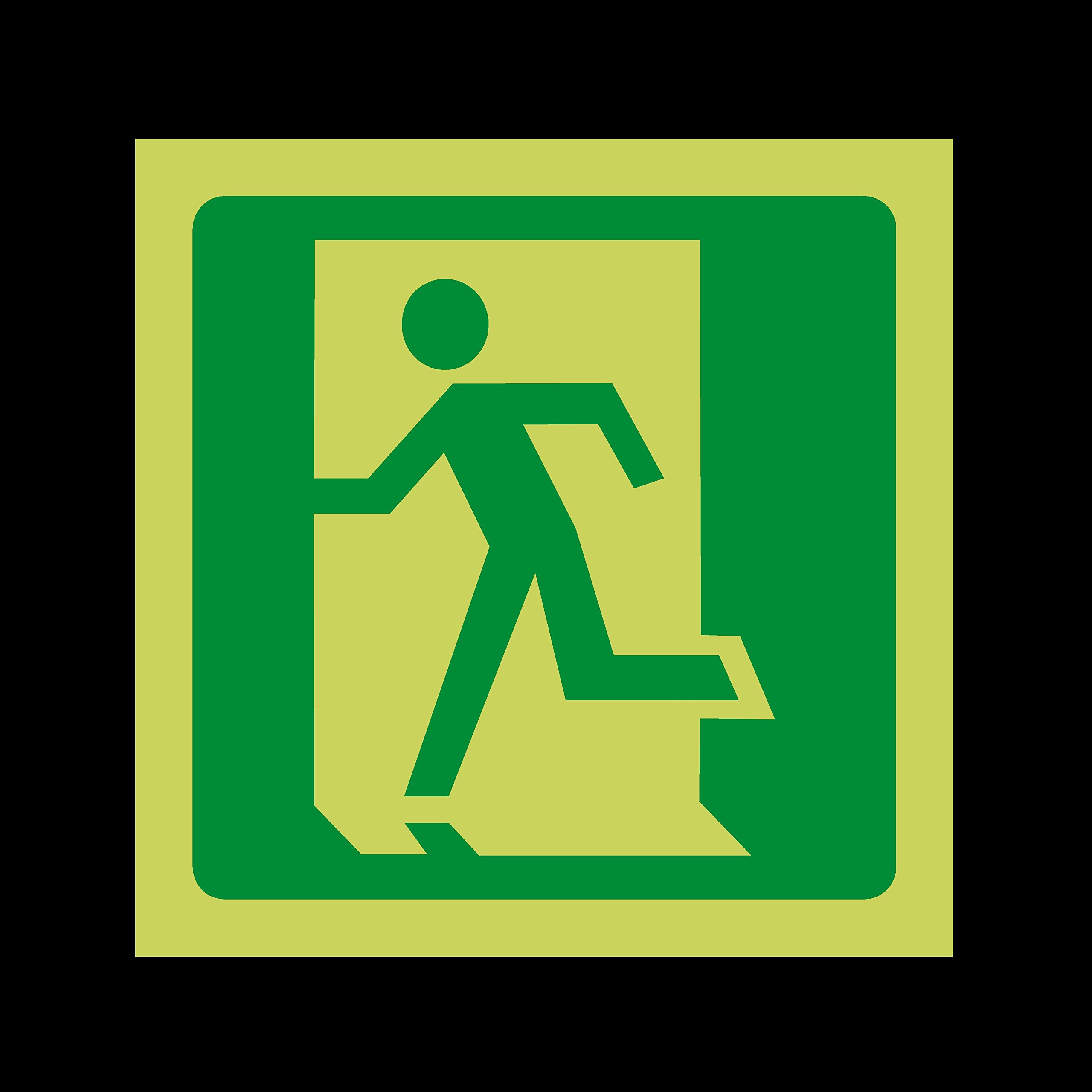 Ussp&S Dark Fire Exit Final Symbol To Left Photoluminescent Plastic Sign - Emergency/Fire Exit/Extinguisher (Misc72)