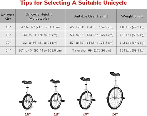 Miniatura 38 de AW Rueda de 16/18/20/24 pulgadas, asiento ajustable para exteriores, para adultos, niños, deportes al aire libre, ejercicio de fitness, para elegir