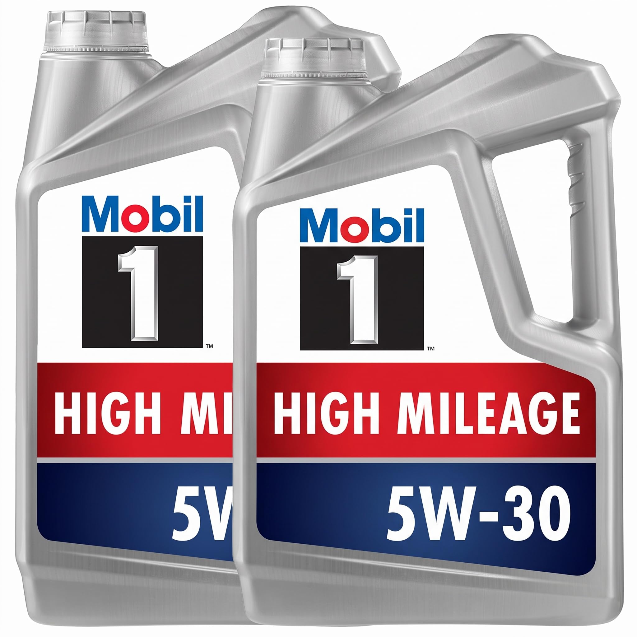 Mobil 1 High Mileage Full Synthetic Motor Oil 5W-30, 5 Quart (Pack of 2)