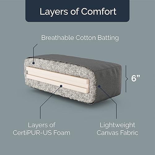 Miniatura 4 de Loosh Principal | Colchón de espuma viscoelástica para sofá cama de tamaño matrimonial de 6 pulgadas, fabricado en Estados Unidos, beige, sin marco