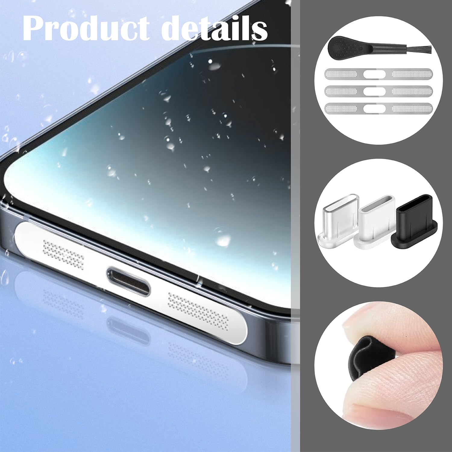 Tappi Antipolvere USB-C - 8 Pezzi Con Adesivo Antismarrimento, Per Porte Dispositivi - Foto 10