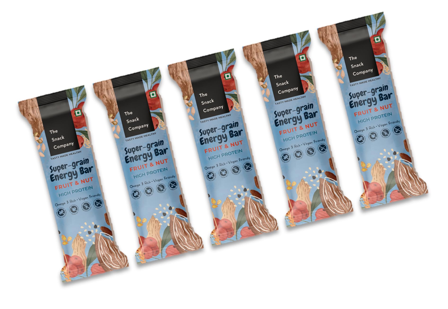 Super-Grain Energy Bar - Fruit & Nut Pack of 5 | 31% Millets & Grains | 23% Almonds, Nuts & Seeds | 14% Fruits & Berries | Healthy Snack Bar (B0DBJBSY57) Amazon Price History, Amazon Price Tracker