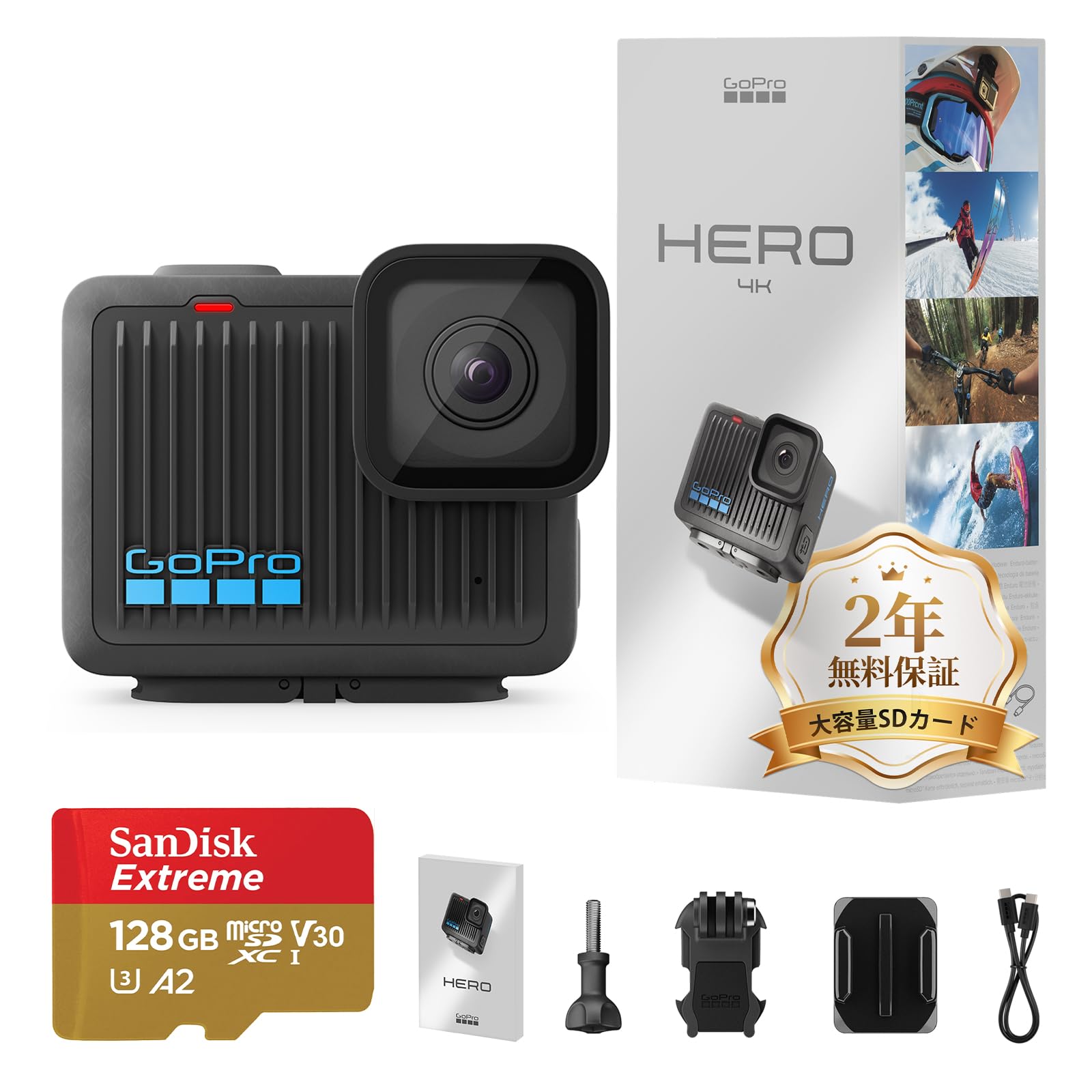 Amazon | GoPro 公式品 アクションカメラ HERO+128GB 認定高速SDカード