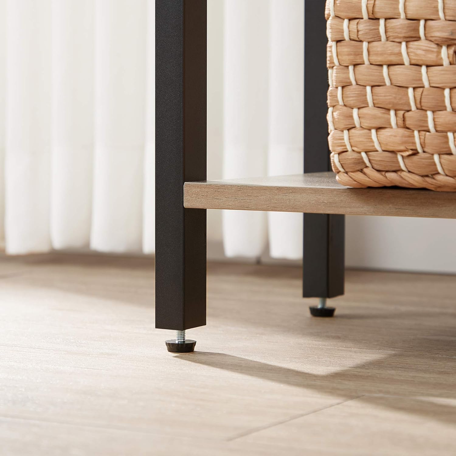 VASAGLE Bibliothèque sur 5 Niveaux, Étagère de Rangement pour Cuisine, pour Bureau, Salon, Chambre, 24 x 62 x 165 cm, Style Industriel, Grège Chiné et Noir d'encre LLS025B02V1